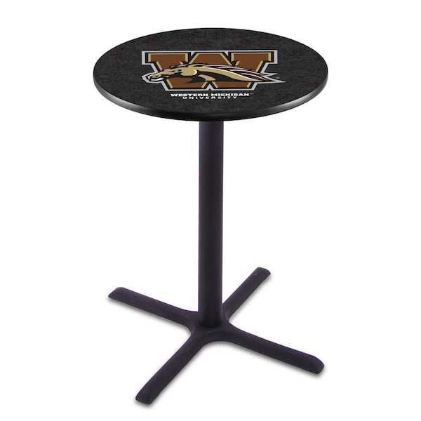 42" Blk Wrinkle Western Michigan Pub Table